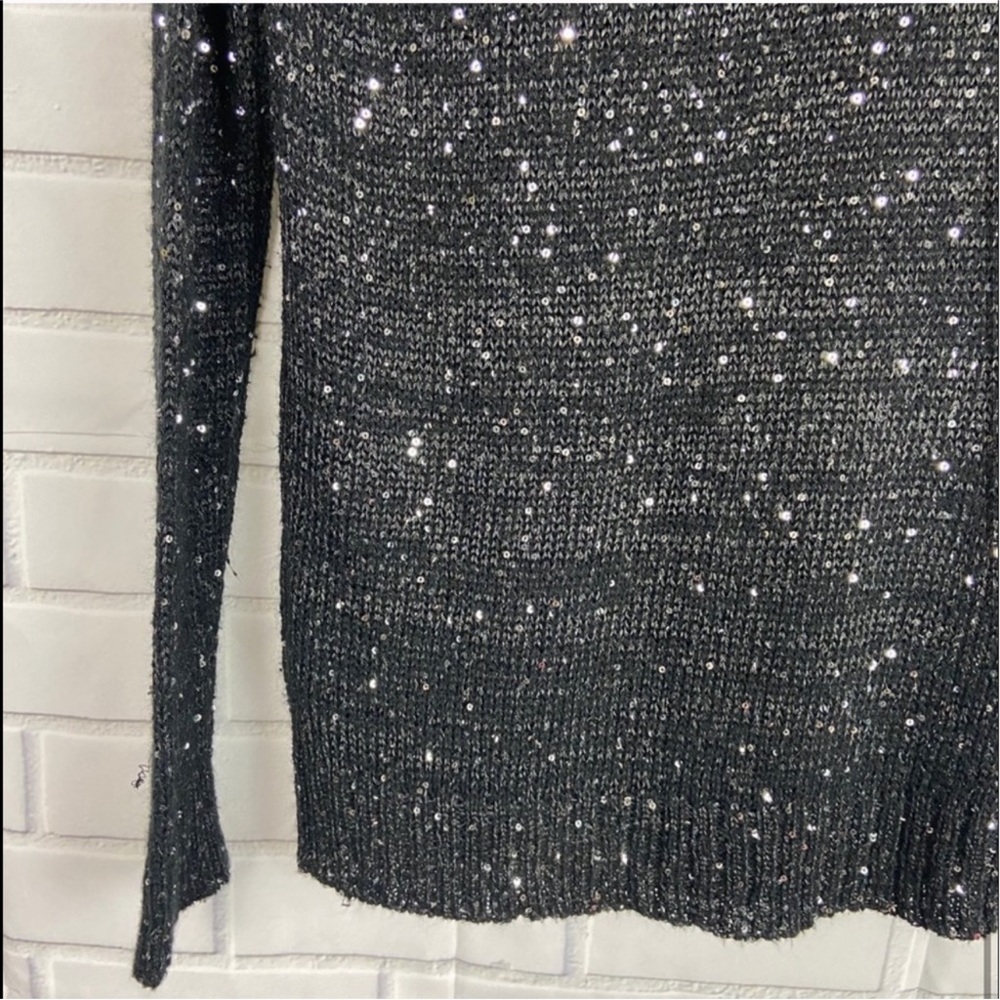 Forever 21 Woman’s Black Loose Knit Sparkle Sweater - Picture 4 of 14